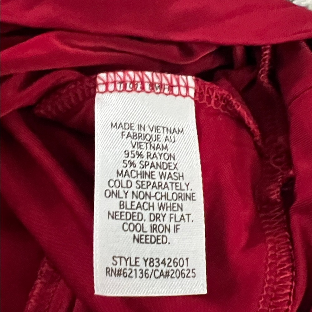 Guess Jeans Red Dress with Statement Sleeves Front and Back V w/ Back Tie Size L - Picture 7 of 10